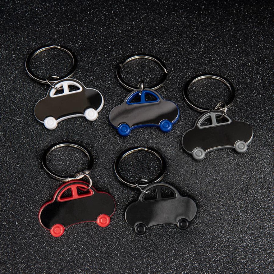 Брелок TONER CAR, 4,2 x 3 x 0,4 см, серый, металл/пластик