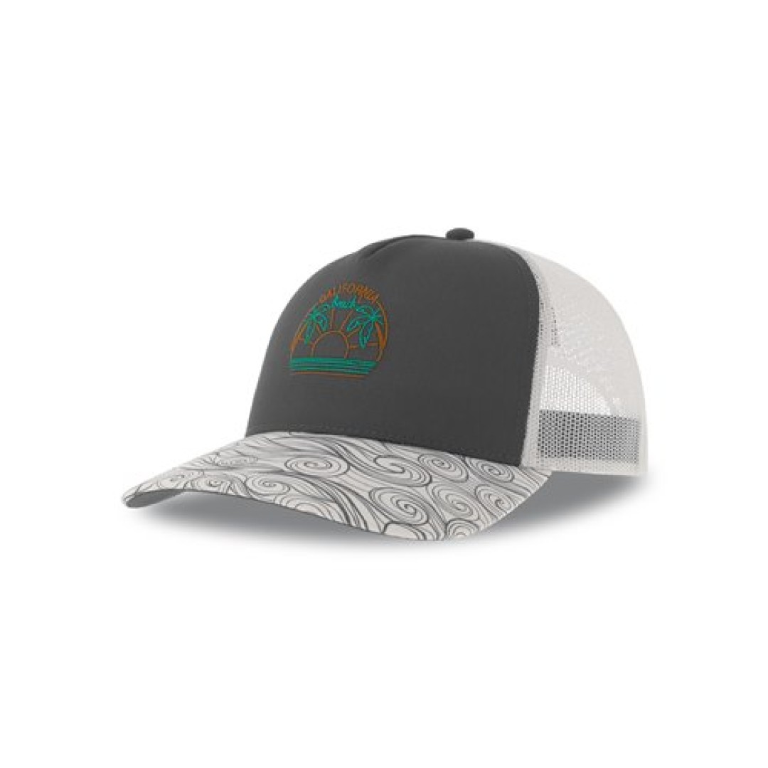 Образец бейсболка с кастомизацией LAB2468, тёмно-синий, белый, лоб 100% хлопок, сетка 100% полиэстер