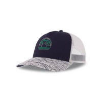 Образец бейсболка с кастомизацией LAB2468, тёмно-синий, белый, лоб 100% хлопок, сетка 100% полиэстер