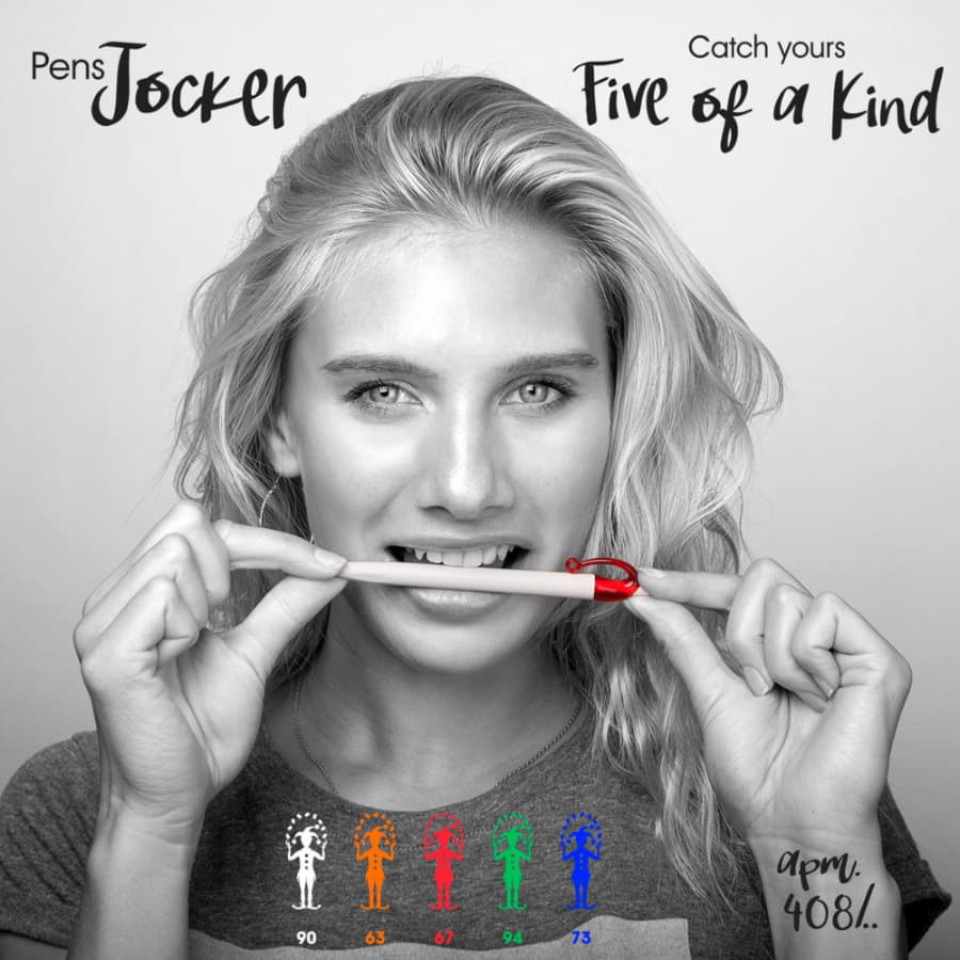 JOCKER, ручка шариковая, оранжевый/белый, пластик