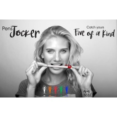 JOCKER, ручка шариковая, красный/белый, пластик