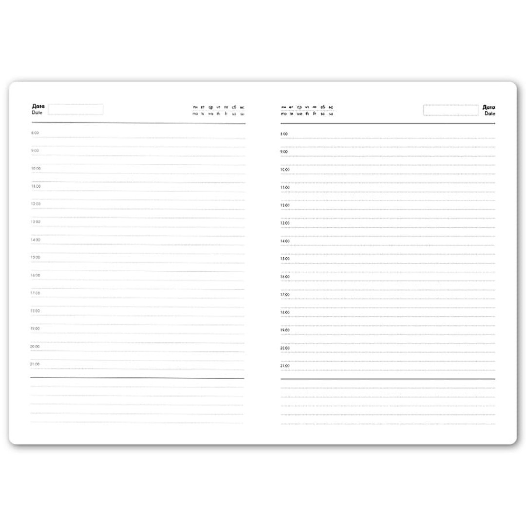 Ежедневник недатированный Joy, А5,  белый, белый блок, серебряный обрез