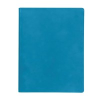 Бизнес-блокнот "Biggy", B5 формат, голубой, серый форзац, мягкая обложка, в клетку