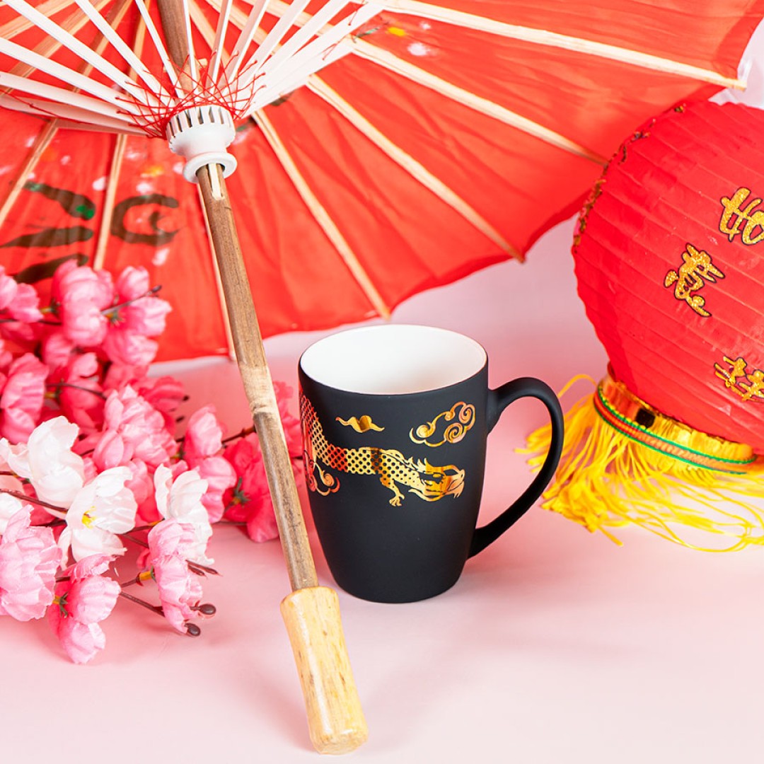 Кружка "Sweet" зеркало золото с прорезиненным покрытием, 350 мл, фарфор