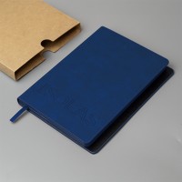 Ежедневник недатированный Solas, формат А5, с магнитом темно-синий, кремовый блок  в линейку