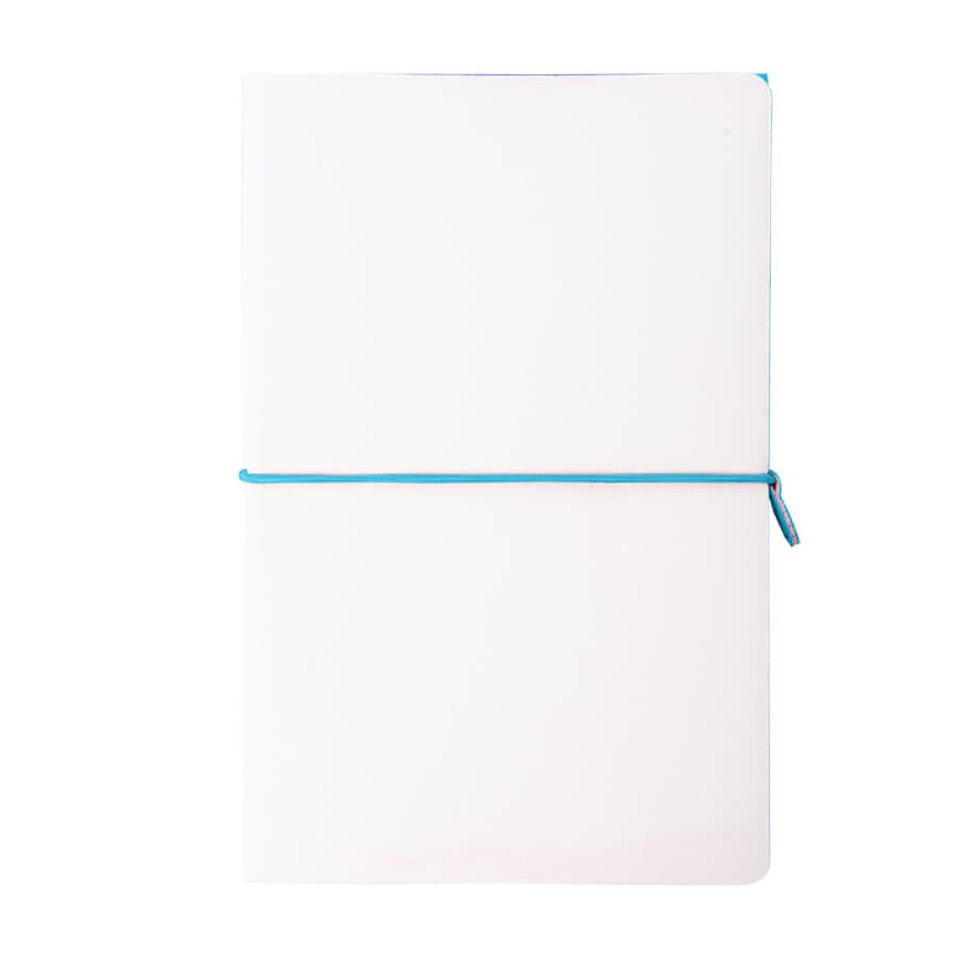 Бизнес-блокнот "Combi", 130*210 мм, бело-синий, кремовый форзац, гибкая обложка, в клетку/нелин