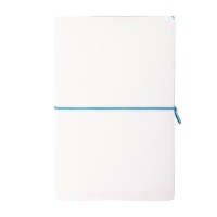 Бизнес-блокнот "Combi", 130*210 мм, бело-синий, кремовый форзац, гибкая обложка, в клетку/нелин