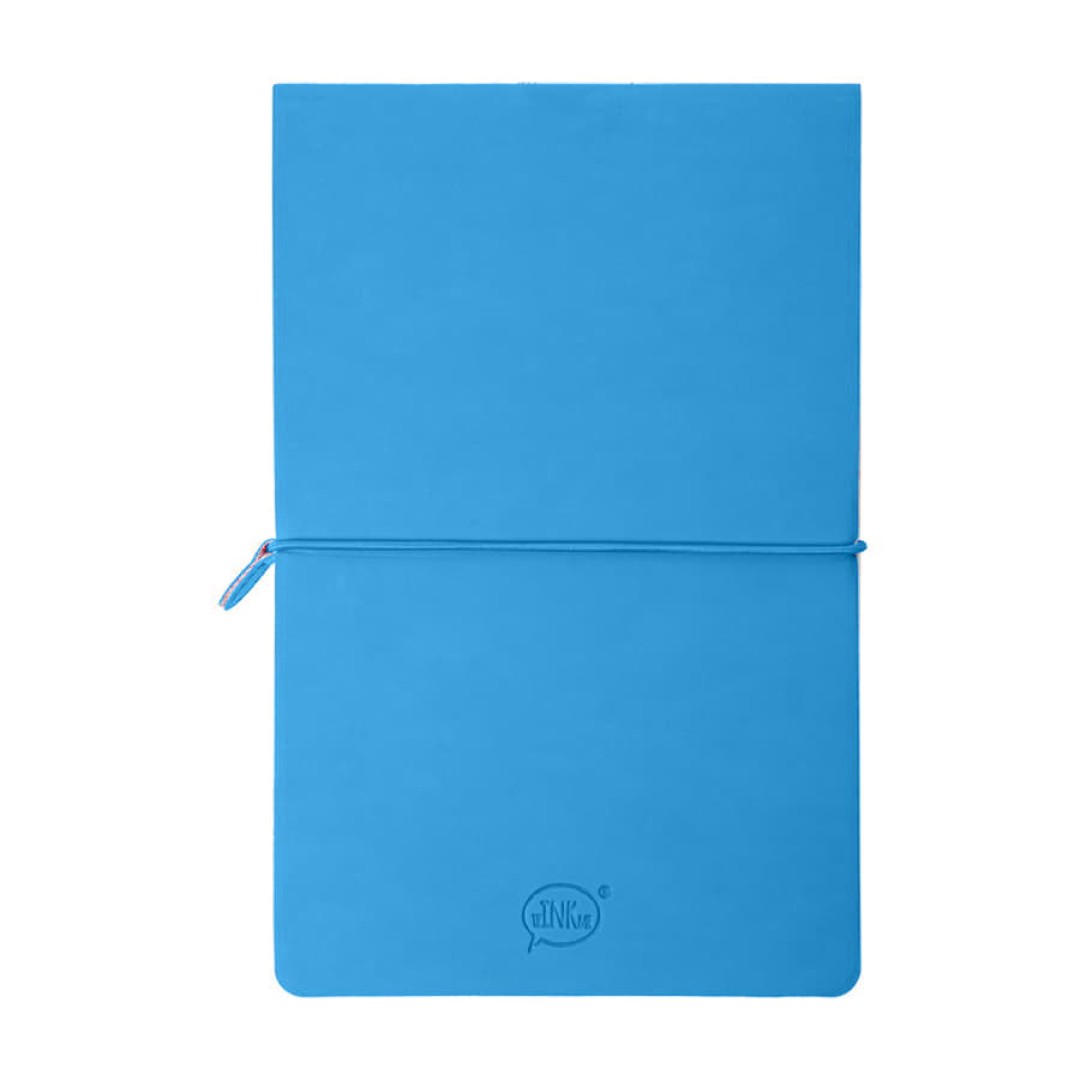 Бизнес-блокнот "Combi", 130*210 мм, бело-синий, кремовый форзац, гибкая обложка, в клетку/нелин