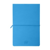 Бизнес-блокнот "Combi", 130*210 мм, бело-синий, кремовый форзац, гибкая обложка, в клетку/нелин