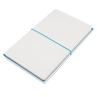 Бизнес-блокнот "Combi", 130*210 мм, бело-синий, кремовый форзац, гибкая обложка, в клетку/нелин