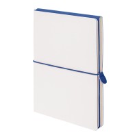Бизнес-блокнот "Combi", 130*210 мм, бело-тем-синий, кремовый форзац, гибкая обложка, в клетку/нелин