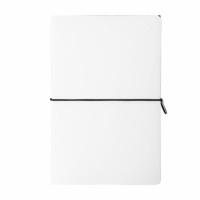 Бизнес-блокнот "Combi", 130*210 мм, бело-черный, кремовый форзац, гибкая обложка, в клетку/нелин