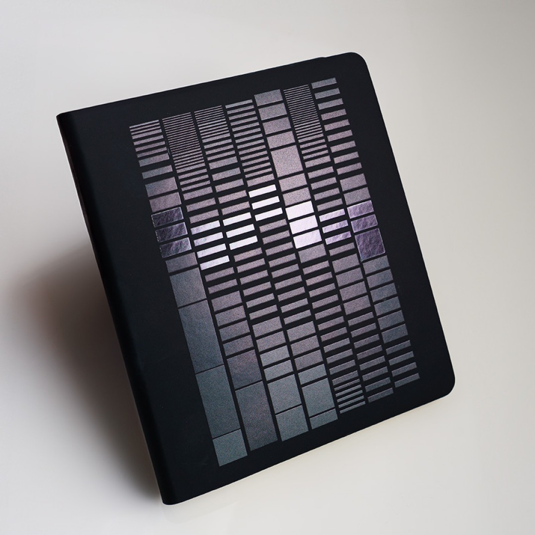 Бизнес-блокнот "Cubi", 150*180 мм, черный, кремовый форзац, мягкая обложка, в линейку