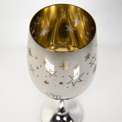 Бокалы для вина 2 штуки MOON&SUN, золотой и серебяный, 22,5х24,8х11,9см, стекло