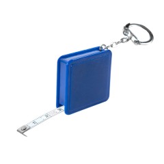 Брелок-рулетка (1 м), синий, 4х4х1 см, пластик