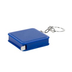 Брелок-рулетка (1 м), синий, 4х4х1 см, пластик