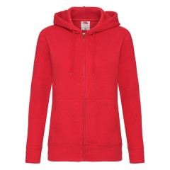 Толстовка "Lady-Fit Hooded Sweat Jacket", красный_XL, 75% х/б, 25% п/э, 280 г/м2