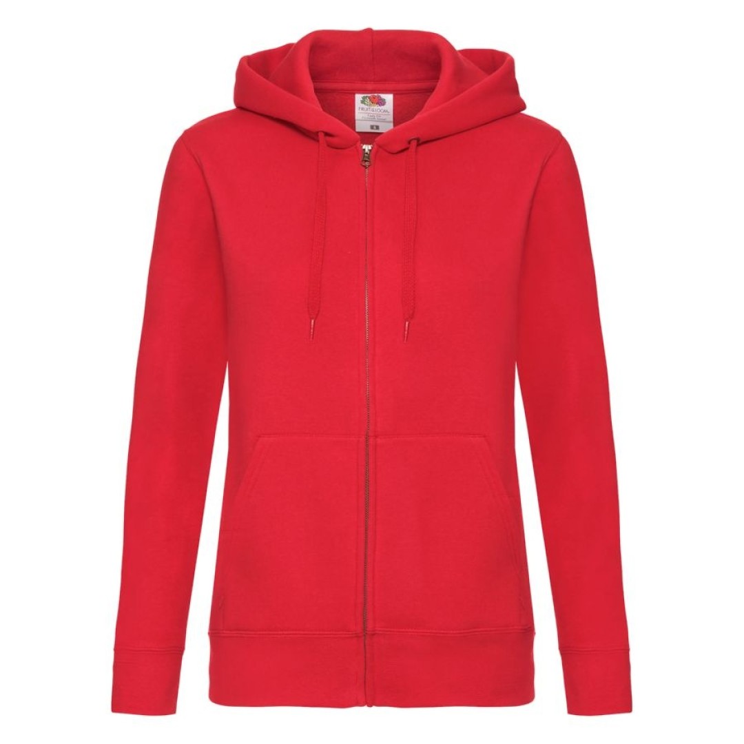 Толстовка "Lady-Fit Hooded Sweat Jacket", красный_XS, 75% х/б, 25% п/э, 280 г/м2