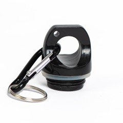 Бутылка для воды "Mento-1", алюминиевая, с карабином, 400 мл., черный