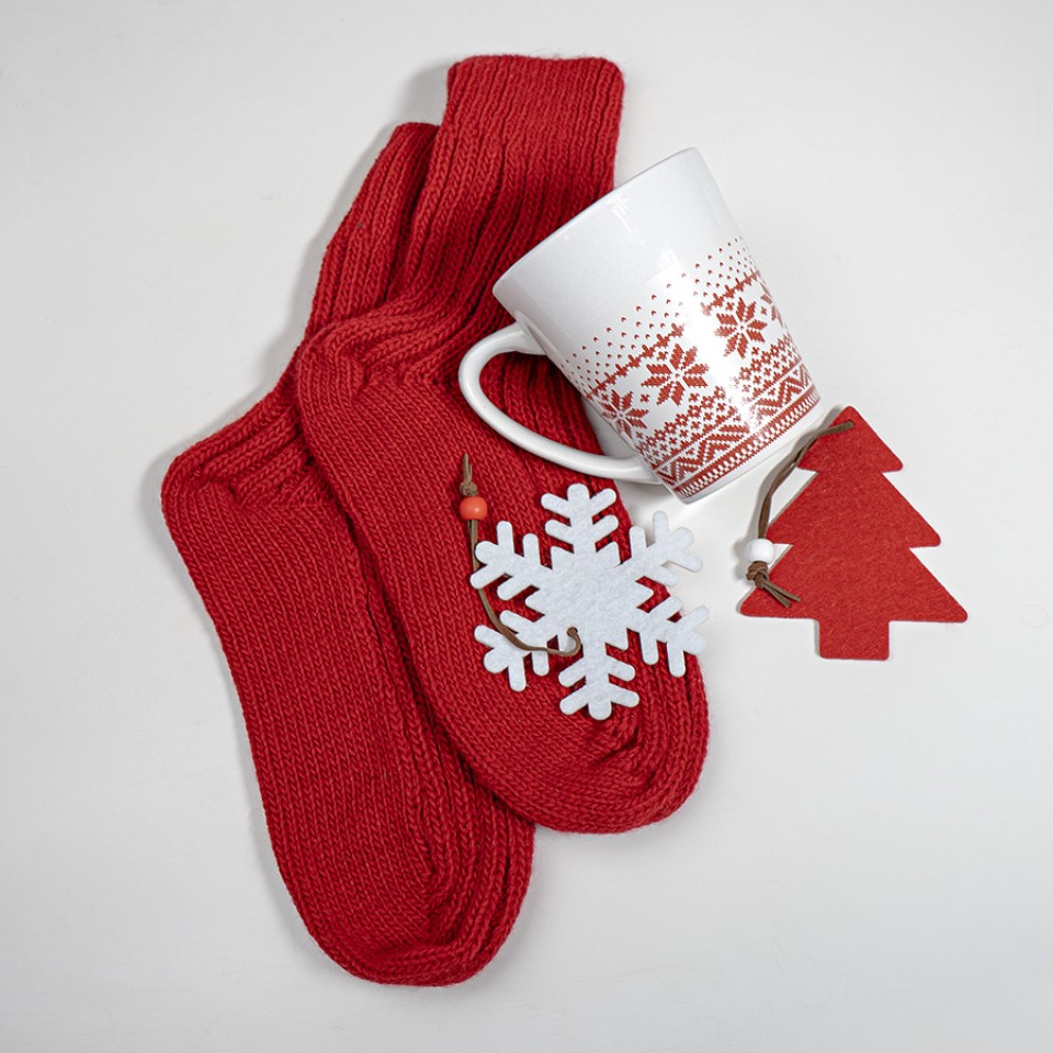 Набор подарочный CHARM: кружка, носки, две игрушки, красный/белый