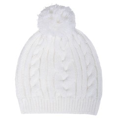 Шапка  "Irish" с помпоном, белый, 100% акрил