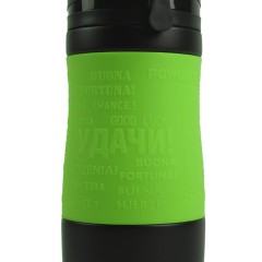 Термокружка вакуумная "УДАЧА",  400 мл, зеленый, металл/силикон