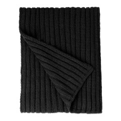 Шарф вязаный НАСВЯЗИ©, черный, 30% шерсть,70% акрил