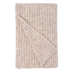 Шарф вязаный НАСВЯЗИ©, бежевый меланж, 30% шерсть,70% акрил