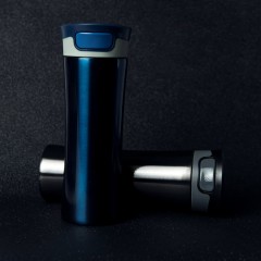 Термокружка дорожная вакуумная  DISCOVER, 450 мл, синий,  пластик, металл