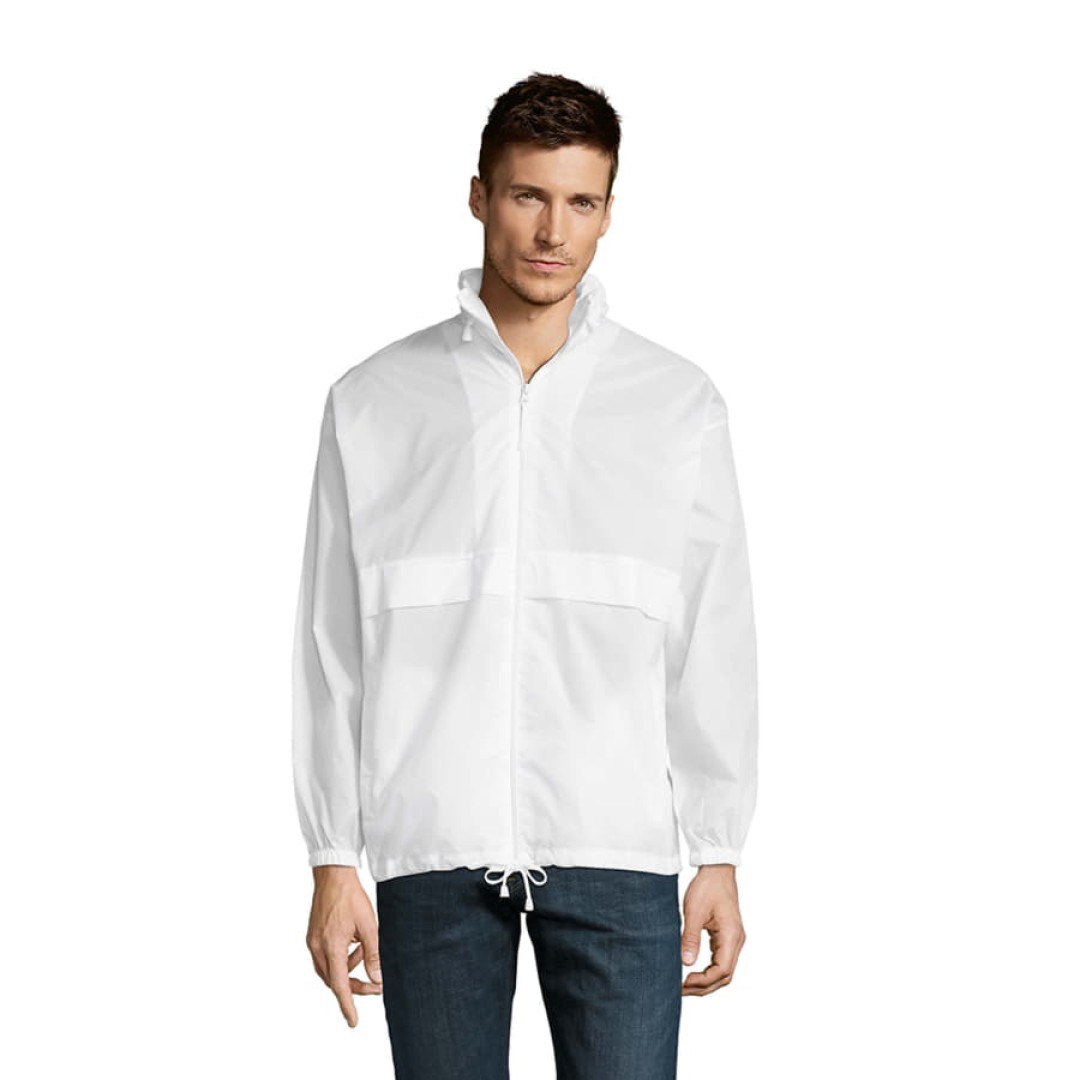 Ветровка мужская SURF, белый, S, 100% нейлон, 210Т