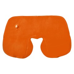 Подушка надувная дорожная в футляре, оранжевый, 43,5х27,5 см, твил, шелкография