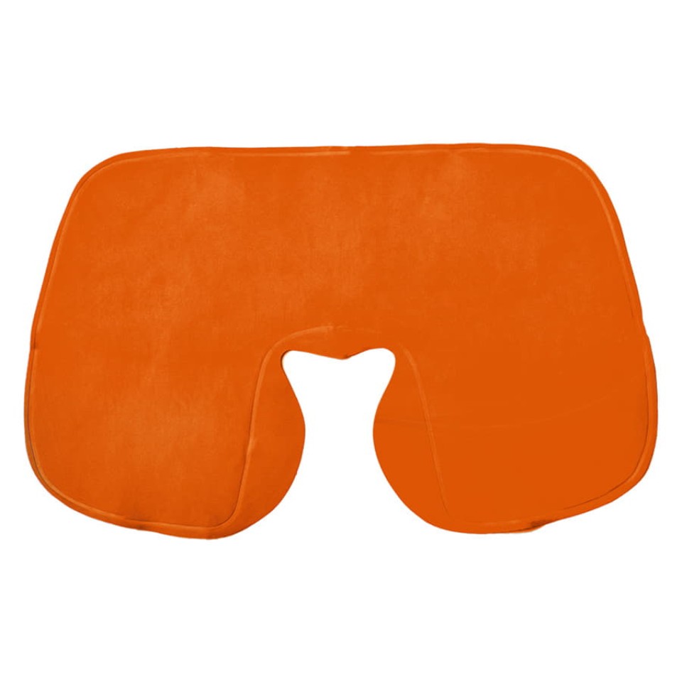 Подушка надувная дорожная в футляре, оранжевый, 43,5х27,5 см, твил, шелкография