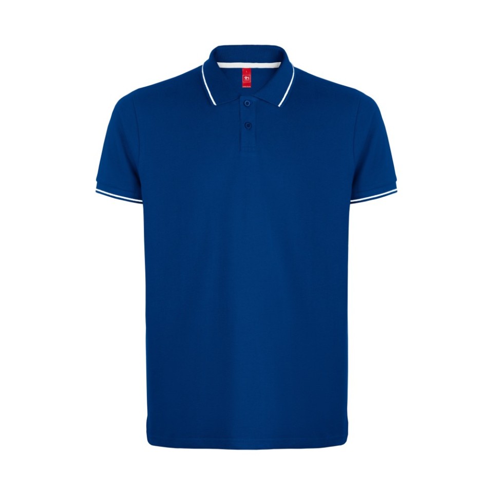 Рубашка-поло мужская SPECTRUM, к/р, синий/белый, M, 100% хлопок, плотность 195 г/м2