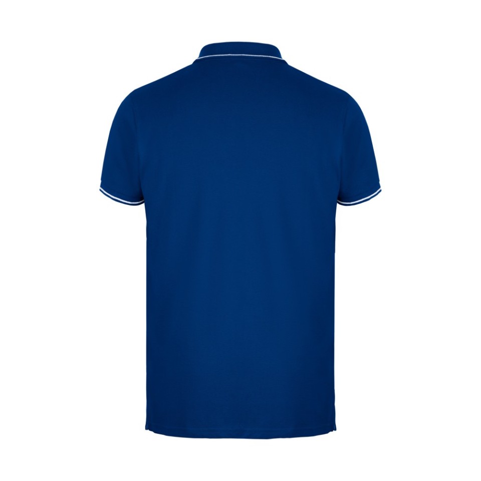 Рубашка-поло мужская SPECTRUM, к/р, синий/белый, S, 100% хлопок, плотность 195 г/м2