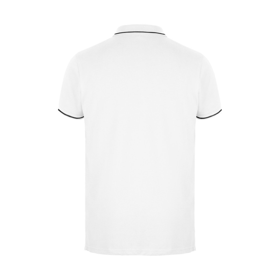 Рубашка-поло мужская SPECTRUM, к/р, белый/черный, L, 100% хлопок, плотность 195 г/м2