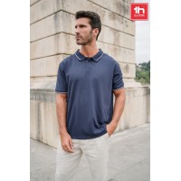 Рубашка-поло мужская SPECTRUM, к/р, белый/черный, L, 100% хлопок, плотность 195 г/м2