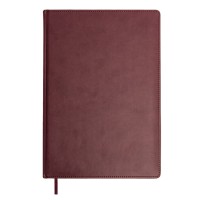 Ежедневник недатированный Bliss, А4,  бордовый, белый блок, без обреза