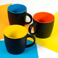 Кружка INTRO, черный с желтым, 350 мл, керамика