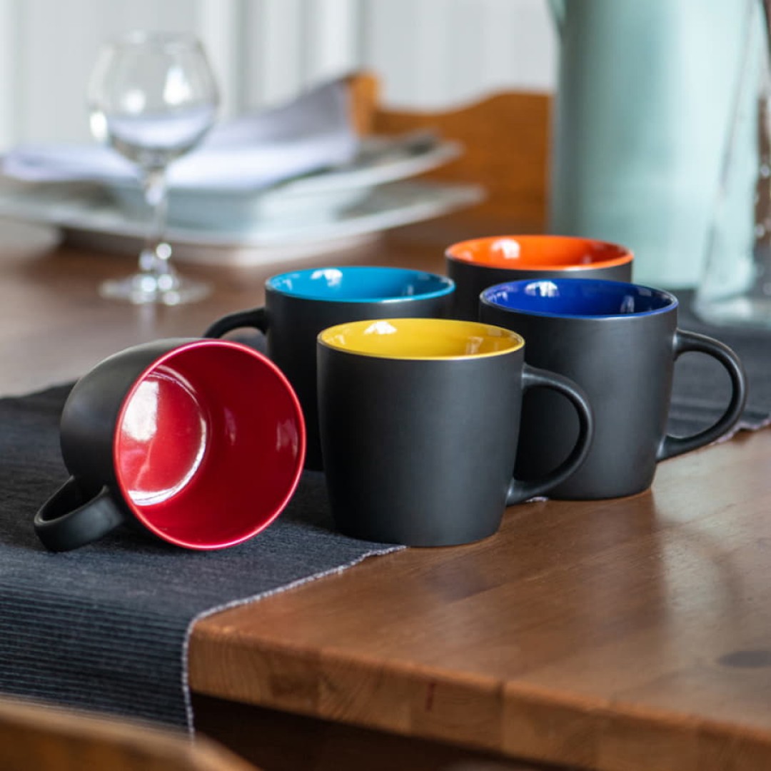 Кружка INTRO, черный с желтым, 350 мл, керамика