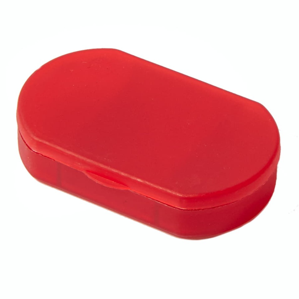 Витаминница TRIZONE, 3 отсека, 6 x 1.3 x 3.9 см, пластик, красная