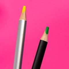 Карандаш-текстовыделитель двухцветный трехгранный EXPERT, серебристый