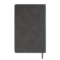 Ежедневник недатированный Muse, темно-серый, А5, с бирюзовой декоративной полосой, блок в линейку