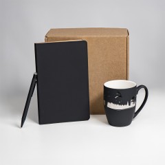 Набор подарочный ARISTOCRATIC: ежедневник, ручка, кружка, черный/серебро