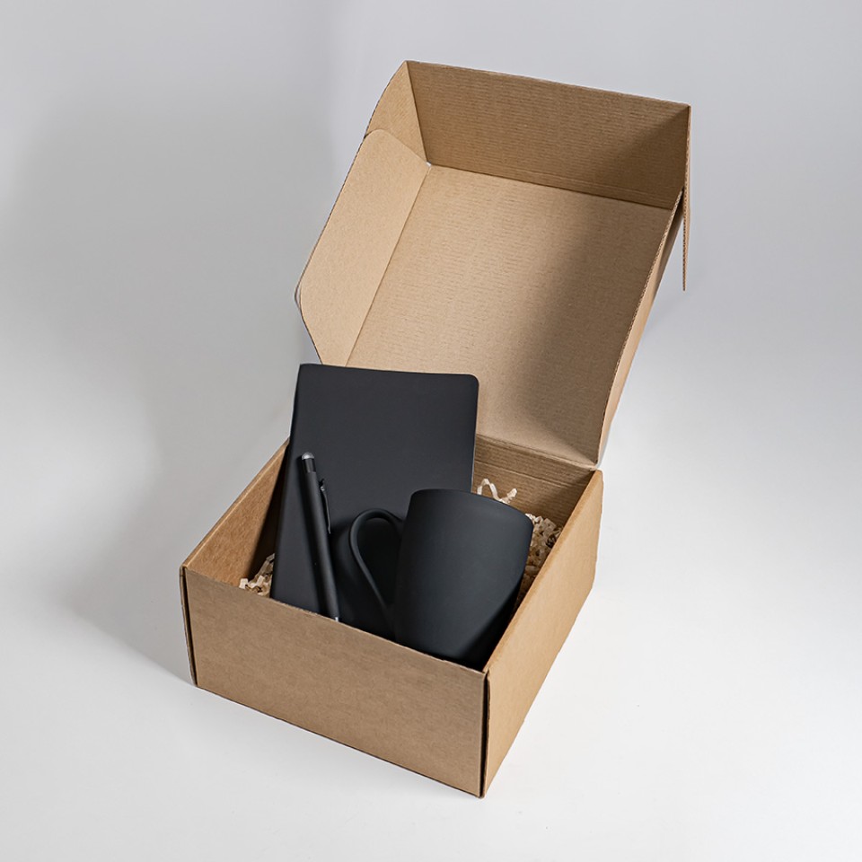 Набор подарочный ARISTOCRATIC: ежедневник, ручка, кружка, черный/серебро