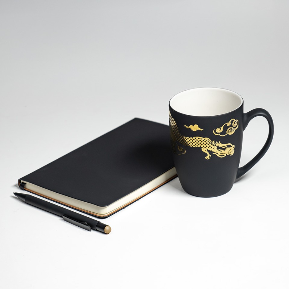 Набор подарочный ARISTOCRATIC: ежедневник, ручка, кружка, черный/золото