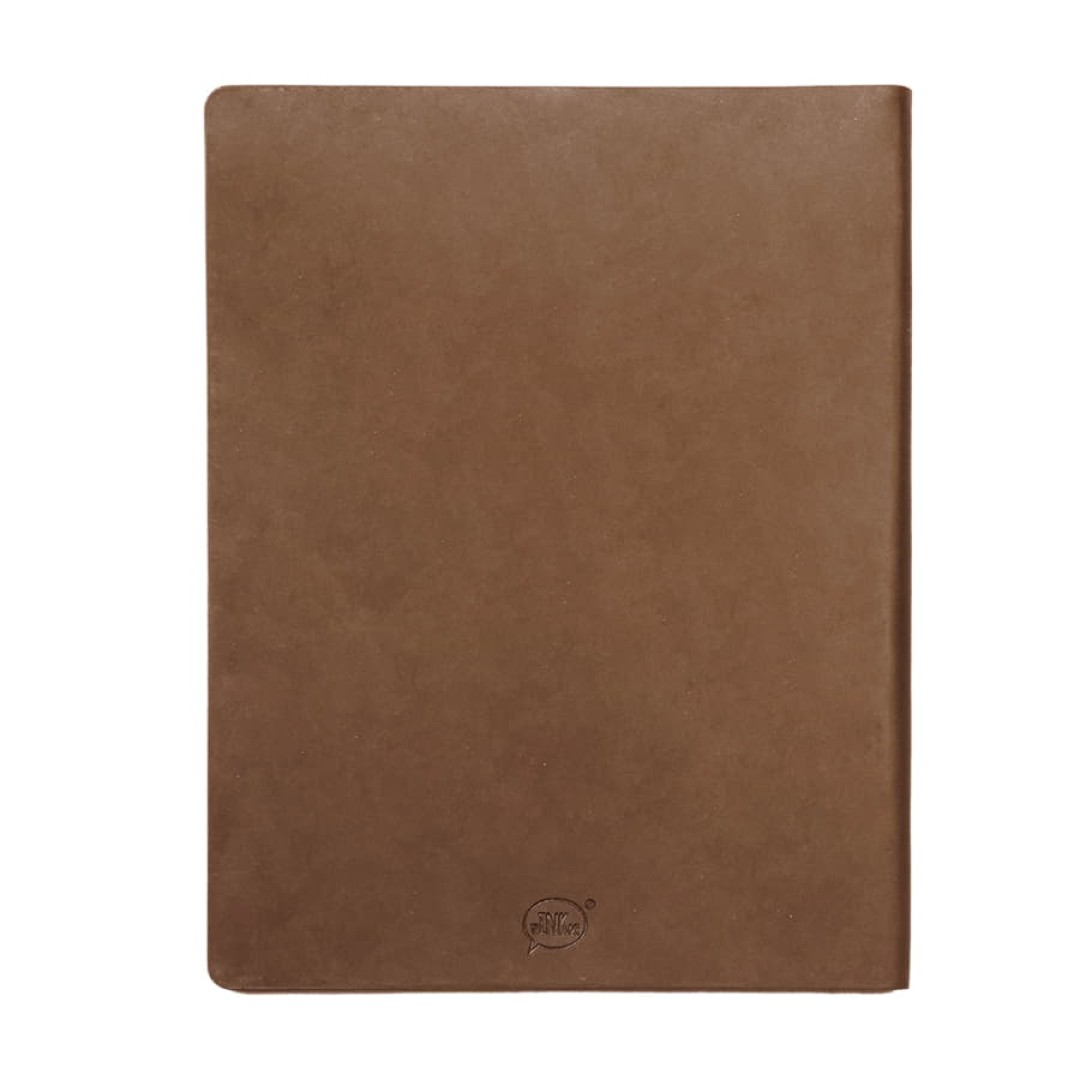 Бизнес-блокнот "Biggy", B5 формат, коричневый, серый форзац, мягкая обложка, в клетку