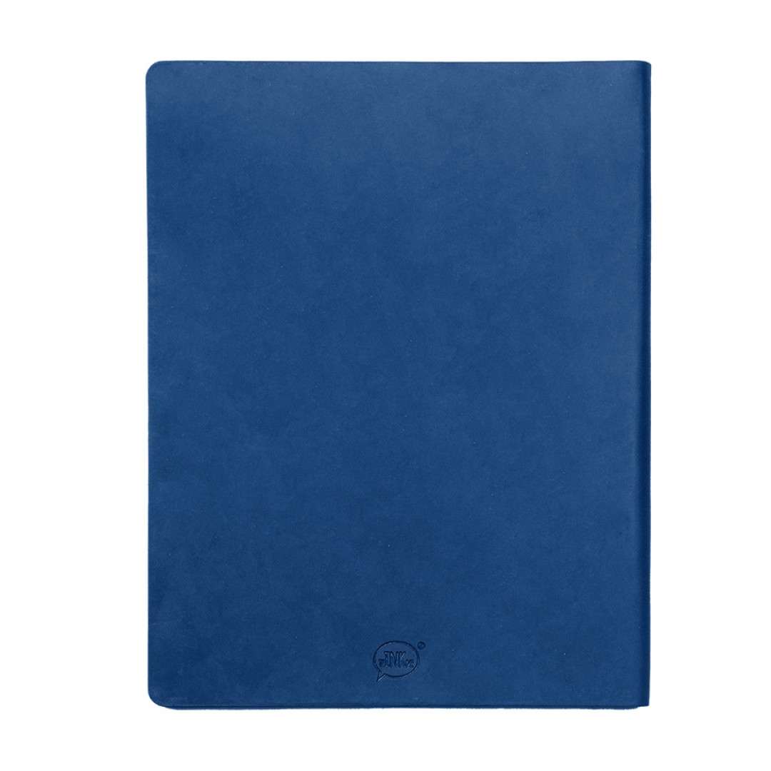 Бизнес-блокнот "Biggy", B5 формат, синий, серый форзац, мягкая обложка, в клетку