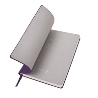 Бизнес-блокнот "Biggy", B5 формат, фиолетовый, серый форзац, мягкая обложка, в клетку