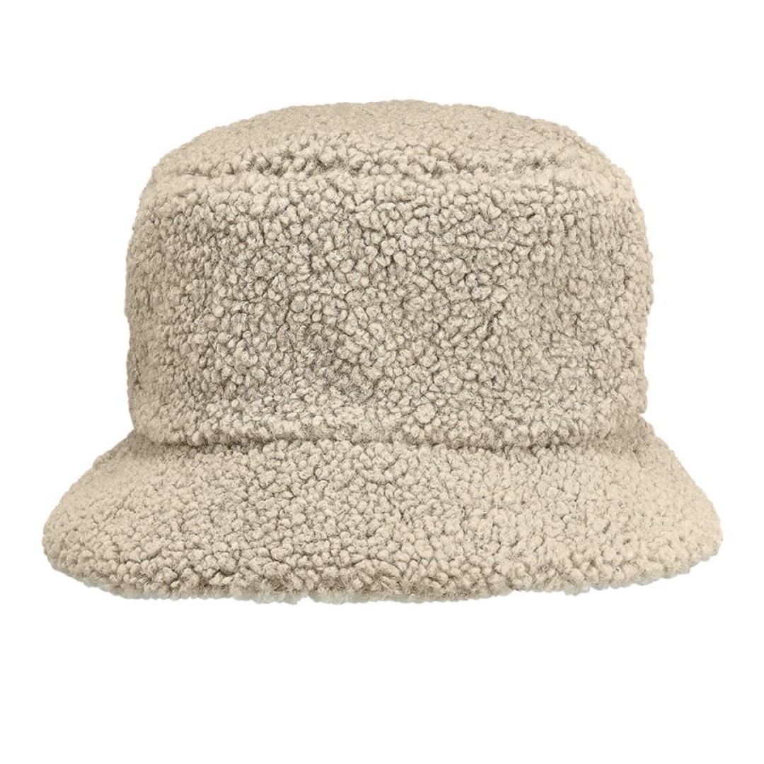 Панама женская BUCKET 2IN1, т.сер./бежевый ,S/M,100% полиэстер, подкл шерпа 100% полиэстер, 420 г/м2