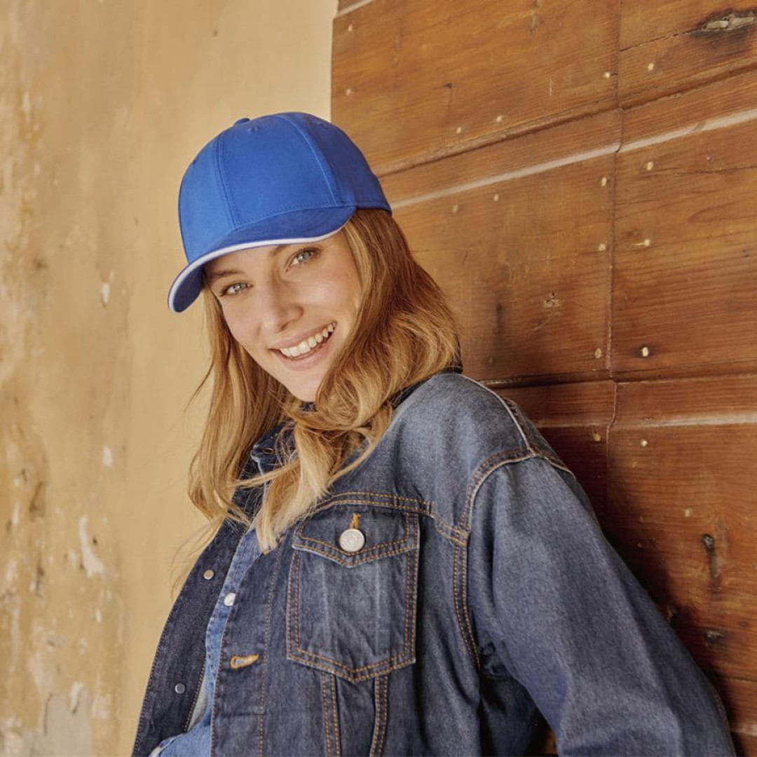 Бейсболка "LIBERTY SANDWICH-S", 6 клиньев, сэндвич, метал. застежка, белый, 100% хлопок, 270 г/м2